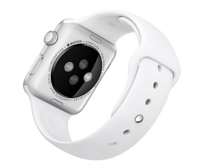 Apple Watch Series 1 42mm Silver Aluminum Case with White Sport Band (MNNL2)